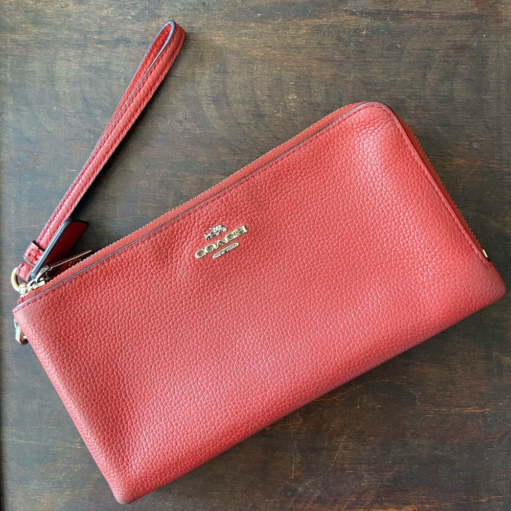 Coach wristlet/ double zip wallet